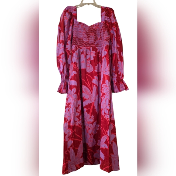 NWT Farm Rio Living Nature Burgundy Maxi Dress Size Small - Picture 4 of 14